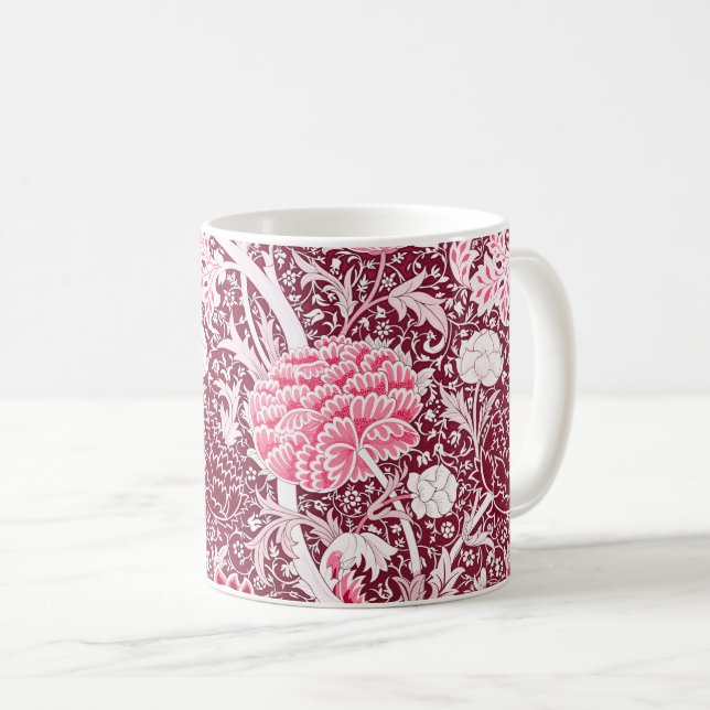William Morris Rosa Guld Blommönster Kaffemugg (Framsida höger)