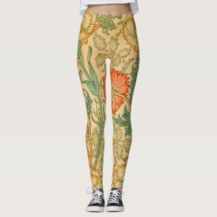 William Morris Rosa och Ro berömd mönster Leggings