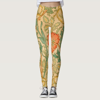 William Morris Rosa och Ro berömd mönster Leggings
