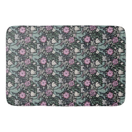 William Morris Rosa Poppy Botanisk Viktoriansk Badrumsmatta