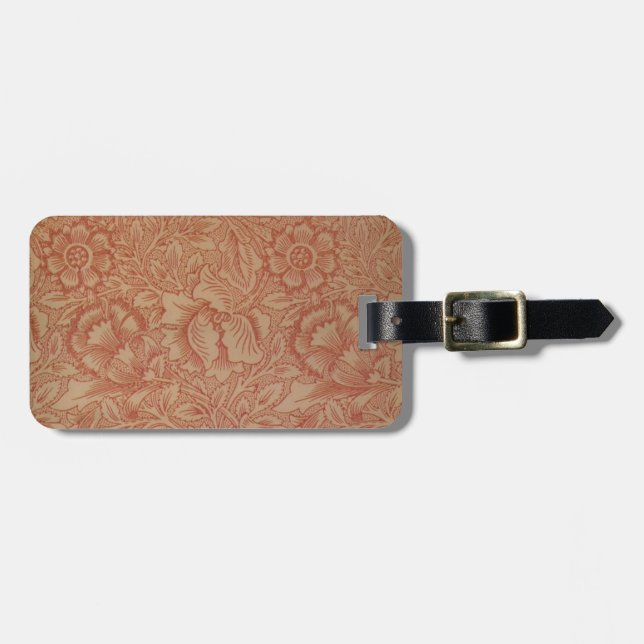 William Morris Rosa Poppy Flower Blommigt Bagagebricka (Horisontell Framsida)