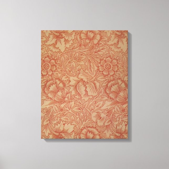 William Morris Rosa Poppy Flower Blommigt Canvastryck (Framsida)