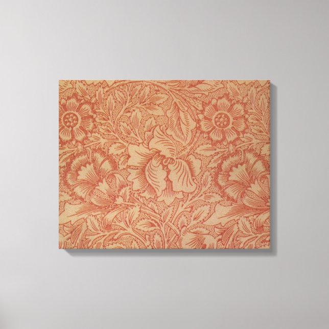 William Morris Rosa Poppy Flower Blommigt Canvastryck (Framsida)