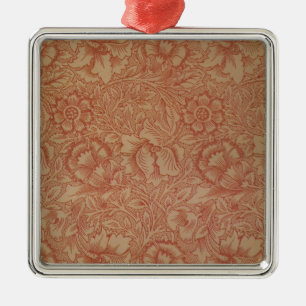 William Morris Rosa Poppy Flower Blommigt Julgransprydnad Metall
