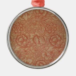 William Morris Rosa Poppy Flower Blommigt Julgransprydnad Metall