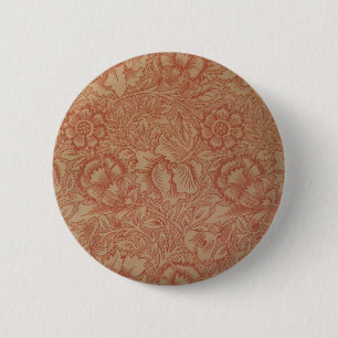William Morris Rosa Poppy Flower Blommigt Knapp