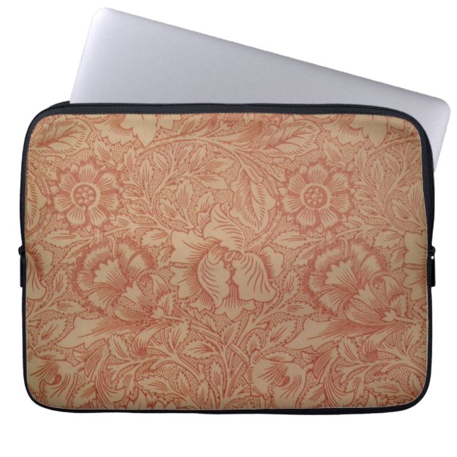 William Morris Rosa Poppy Flower Blommigt Laptop Fodral (Framsidan)