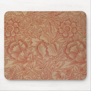 William Morris Rosa Poppy Flower Blommigt Musmatta