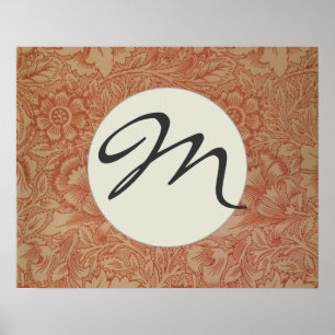 William Morris Rosa Poppy Flower Blommigt Poster