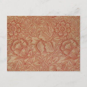 William Morris Rosa Poppy Flower Blommigt Vykort