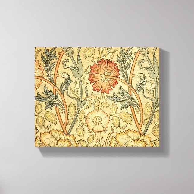 William Morris Rosa ros Flower Tapet Mönster Canvastryck (Framsida)