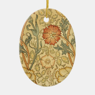 William Morris Rosa ros Flower Tapet Mönster Julgransprydnad Keramik