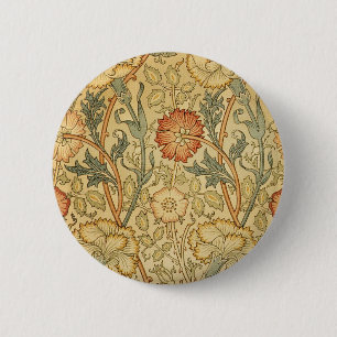 William Morris Rosa ros Flower Tapet Mönster Knapp