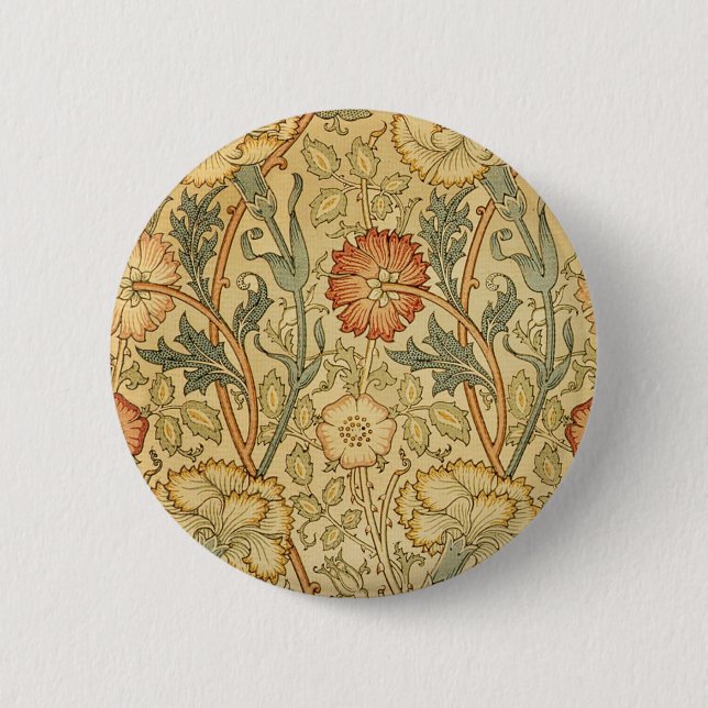 William Morris Rosa ros Flower Tapet Mönster Knapp (Framsida)