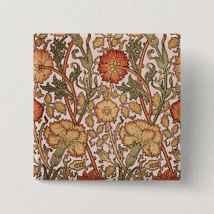 William Morris Rosa ros Flower Tapet Mönster Knapp