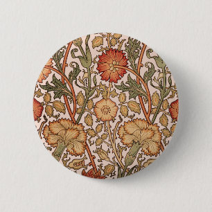 William Morris Rosa ros Flower Tapet Mönster Knapp