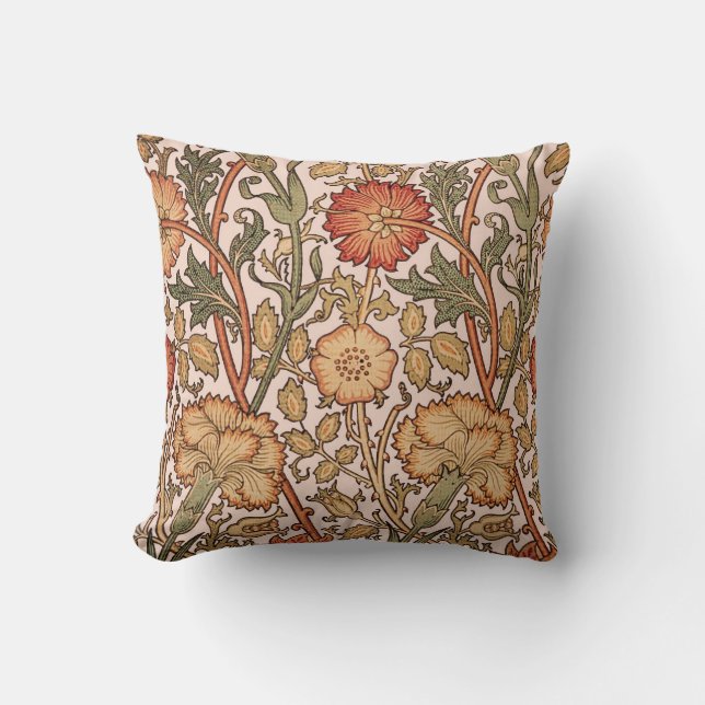 William Morris Rosa ros Flower Tapet Mönster Kudde (Framsida)
