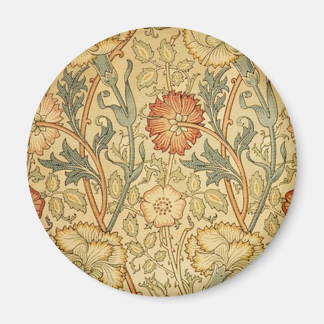 William Morris Rosa ros Flower Tapet Mönster Magnet (Framsidan)