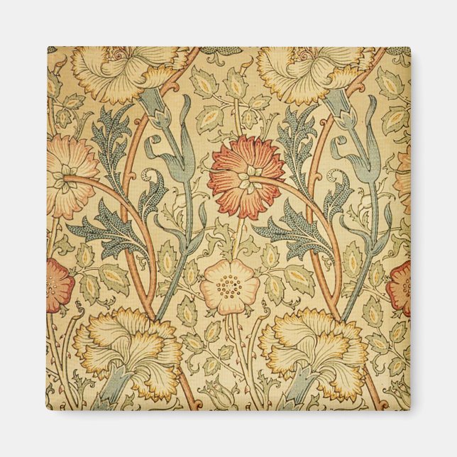 William Morris Rosa ros Flower Tapet Mönster Magnet (Framsidan)