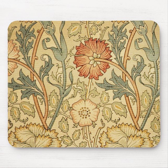 William Morris Rosa ros Flower Tapet Mönster Musmatta (Framsidan)