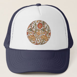 William Morris Rosa ros Flower Tapet Mönster Truckerkeps