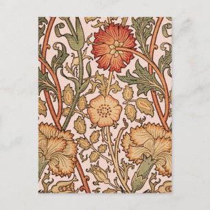 William Morris Rosa ros Flower Tapet Mönster Vykort