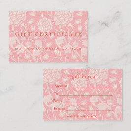 William Morris - Rosa Vild Tulips Gift Certificate Visitkort