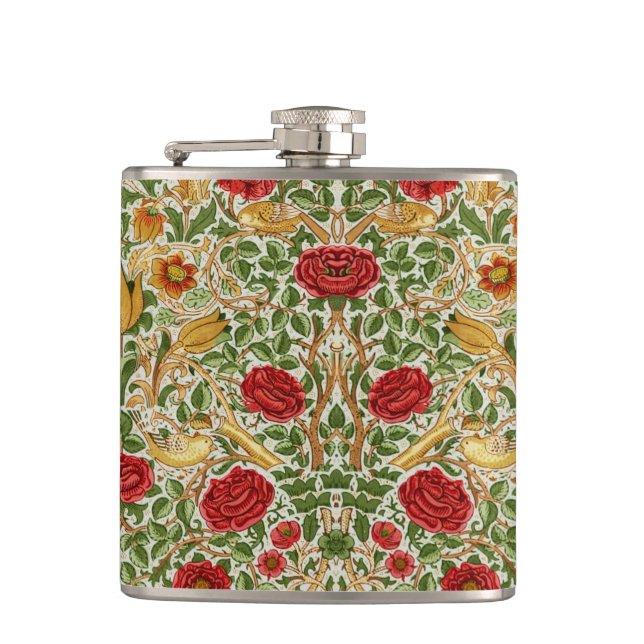 William Morris Rose & Birds Chintz Röd Fickplunta (Framsidan)