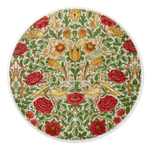 William Morris Rose & Birds Chintz Röd Knopp