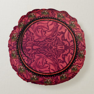 William * Morris Round Gorgous Vintage Santa Rund Kudde
