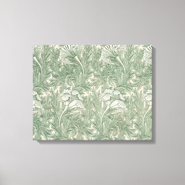 William Morris Sagegrön Tulpanmönster: Vintage Canvastryck (Framsida)