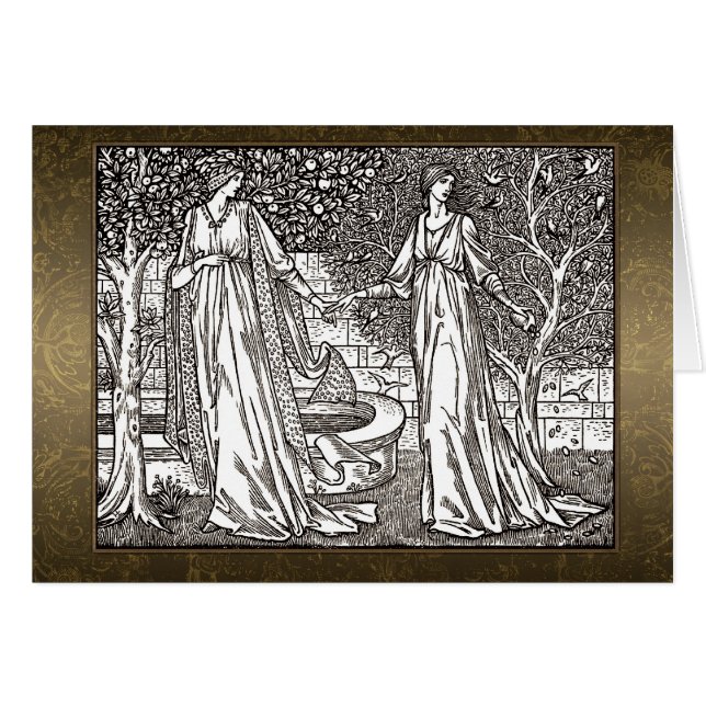 William Morris Sepiakort Hälsningskort (Framsidan Horizontal)
