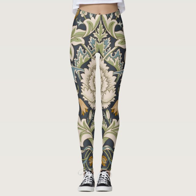 William Morris Severn Blommönster Classic Leggings (Framsida)