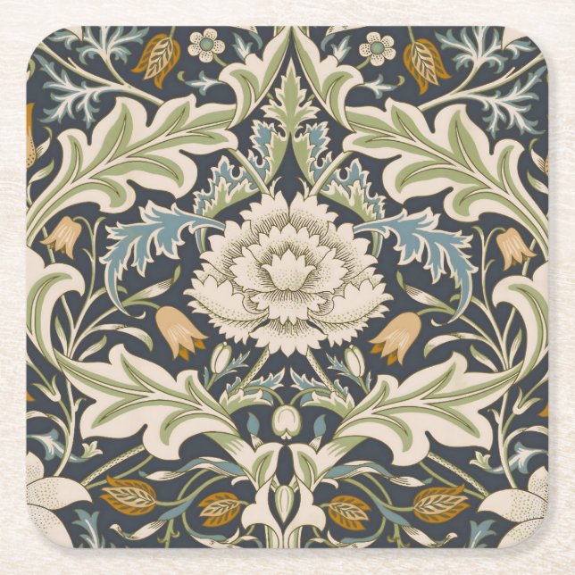 William Morris Severn Blommönster Classic Underlägg Papper Kvadrat (Framsidan)