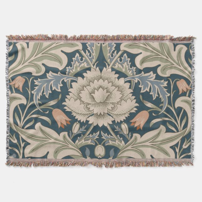 William Morris Severn Blomsterträdgård Blomklassik Filt (Framsidan)