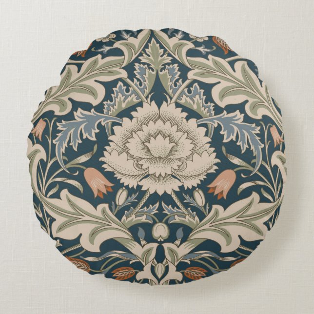 William Morris Severn Blomsterträdgård Blomklassik Rund Kudde (Framsidan)