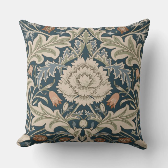William Morris Severn Blomsterträdgård Blomma Klas Kudde (Framsida)