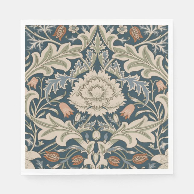 William Morris Severn Blomsterträdgård Blomma Klas Pappersservett (Framsidan)