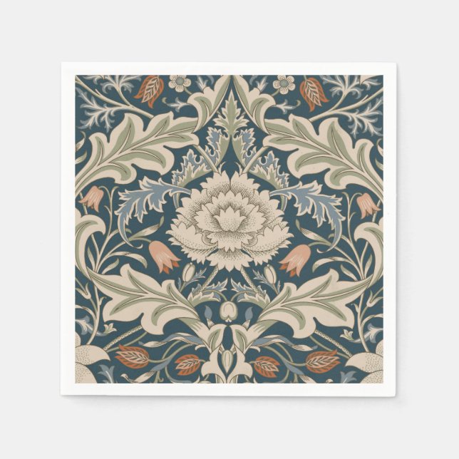 William Morris Severn Blomsterträdgård Blomma Klas Pappersservett (Framsidan)