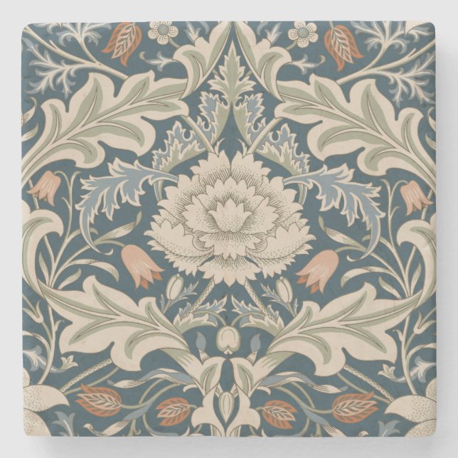 William Morris Severn Blomsterträdgård Blomma Klas Stenunderlägg (Framsidan)
