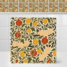 William Morris siamesiska katter Citrusfrukt Mönst Kakelplatta
