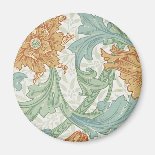 William Morris Single Stem Blommönster Magnet (Framsidan)