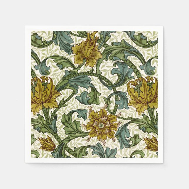 William Morris Single Stem Blommönster Pappersservett (Framsidan)