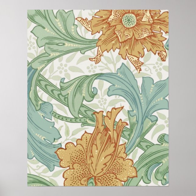 William Morris Single Stem Blommönster Poster (Framsidan)