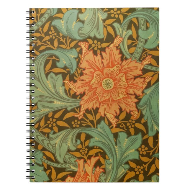 William Morris Single Stem Mönster Art nouveau Anteckningsbok (Framsidan)