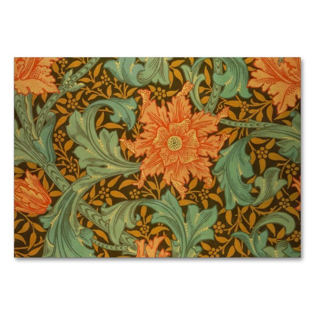 William Morris Single Stem Mönster Art nouveau Bordsnummer (Framsidan)