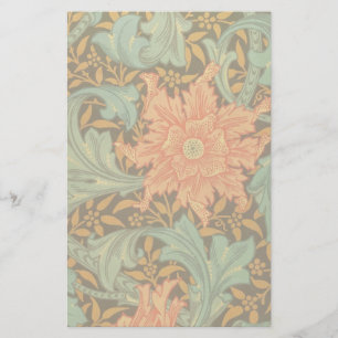 William Morris Single Stem Mönster Art nouveau Brevpapper