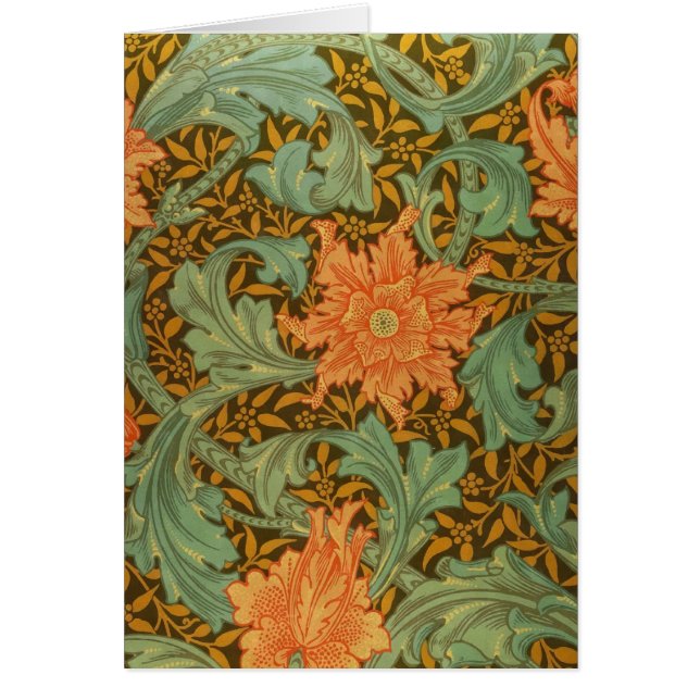 William Morris Single Stem Mönster Art nouveau Hälsningskort (Framsidan)