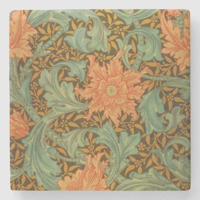 William Morris Single Stem Mönster Art nouveau Underlägg Sten (Framsidan)