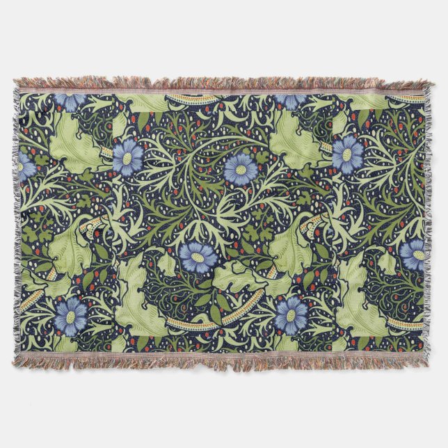 William Morris Sjögräs Antique Flower Filt (Framsidan)